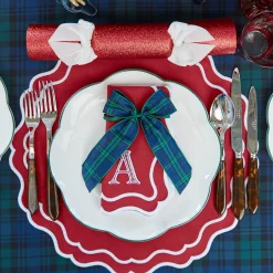 Large Blue Tartan Bows (Pair)