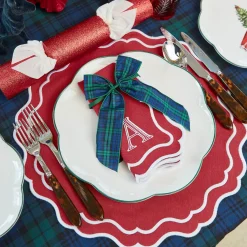 Large Blue Tartan Bows (Pair)