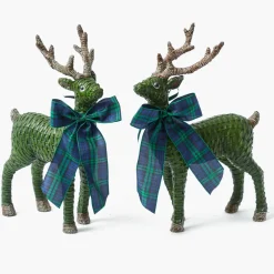 Large Blue Tartan Bows (Pair)