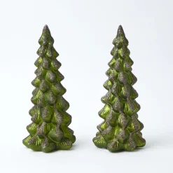 Large Emerald Glass Christmas Tree (Pair)