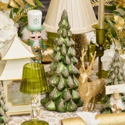 Large Emerald Glass Christmas Tree (Pair)