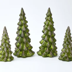 Large Emerald Glass Christmas Tree (Pair)