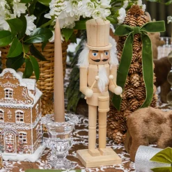 Large Natural Wooden Nutcracker (Pair)