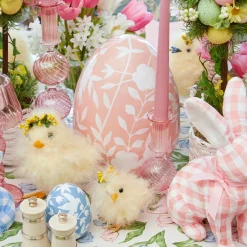Large Pink Floral Tole Egg