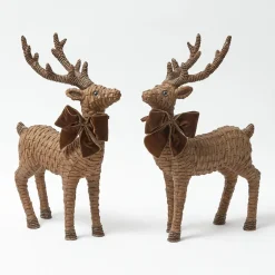 Large Rattan Reindeer (Pair) - 40cm
