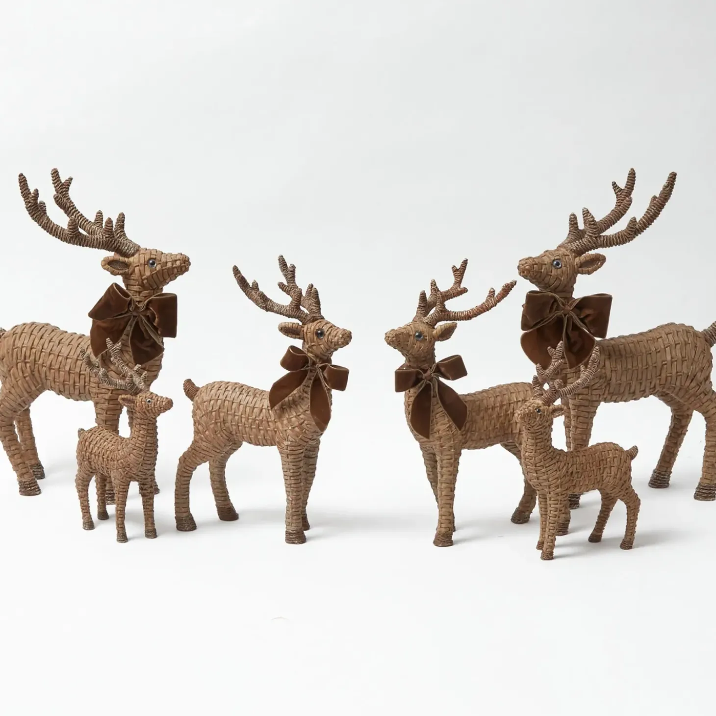 Large Rattan Reindeer (Pair) - 40cm