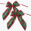 Large Red & Green Tartan Bows (Pair)