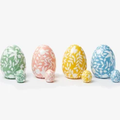 Large Yellow Floral Tole Egg