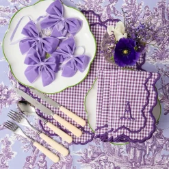 Lilac Velvet Napkin Bows (Set of 4)
