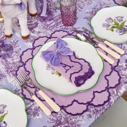 Lilac Velvet Napkin Bows (Set of 4)
