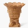 Liliana Bow Scalloped Rattan Urn