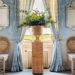 Liliana Scalloped Rattan Urn