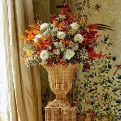 Liliana Scalloped Rattan Urn