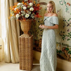 Liliana Scalloped Rattan Urn