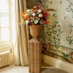 Liliana Scalloped Rattan Urn
