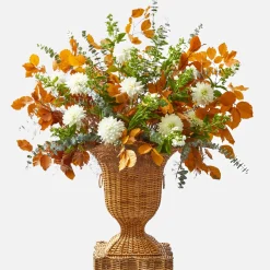 Liliana Scalloped Rattan Urn