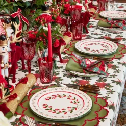 Lily Green & Red Napkins (Set of 4)