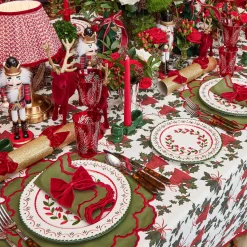 Lily Green & Red Placemats (Set of 4)