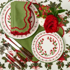 Lily Green & Red Placemats (Set of 4)