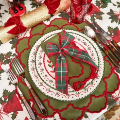 Lily Green & Red Placemats (Set of 4)