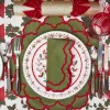 Lily Green & Red Placemats & Napkins (Set of 4)