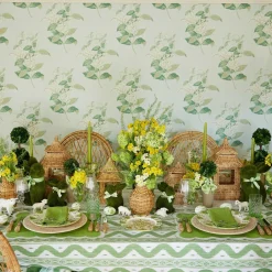 Lily of the Valley Green Linen Napkins (Set of 4)
