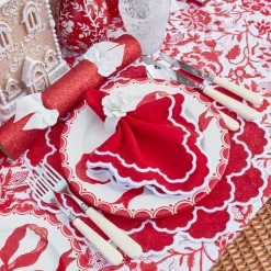 Lily Red & White Napkins (Set of 4)