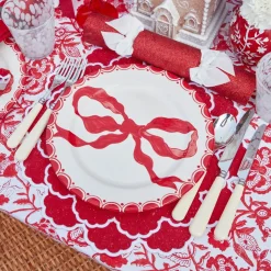 Lily Red & White Placemats (Set of 4)