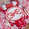 Lily Red & White Placemats & Napkins (Set of 4)