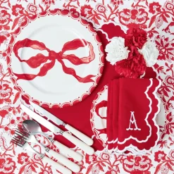 Lily Red & White Placemats & Napkins (Set of 4)