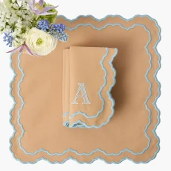 Lily Sand & Blue Napkins (Set of 4)