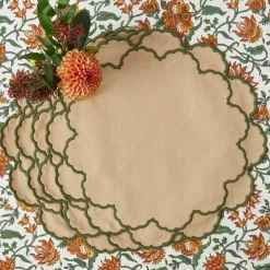 Lily Sand & Green Placemats (Set of 4)