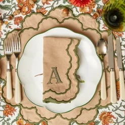 Lily Sand & Green Placemats (Set of 4)