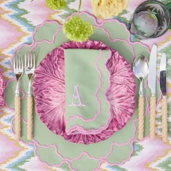 Lily Soft Green & Pink Placemats & Napkins (Set of 4)
