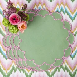 Lily Soft Green & Pink Placemats (Set of 4)