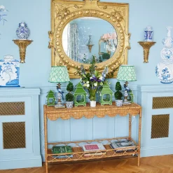 Madeleine Rattan Scalloped Console Table