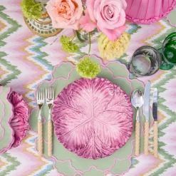 Magdalena Green & Pink Tablecloth