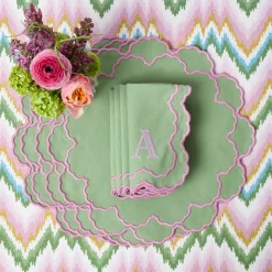 Magdalena Green & Pink Tablecloth