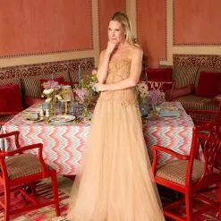 Magdalena Raspberry Tablecloth