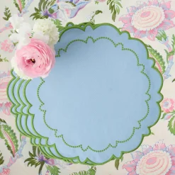 Mariana Blue & Green Placemats & Napkins (Set of 4)