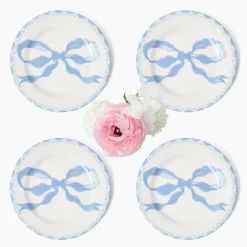 Marilyn Blue Bow Starter Plates (Set of 4)