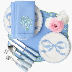 Marilyn Blue Bow Starter Plates (Set of 4)