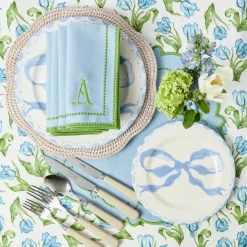 Marilyn Blue Bow Starter Plates (Set of 4)