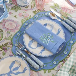 Marilyn Blue Bow Starter Plate