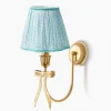 Marilyn Bow Rechargeable Wall Light with Soft Blue Lotus Shade (18cm)