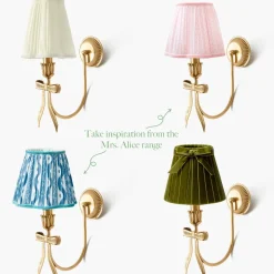 Marilyn Bow Rechargeable Wall Light with Soft Blue Lotus Shade (18cm)
