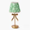 Marilyn Bow Rechargeable Lamp with Green & Pink Ikat Shade (18cm)