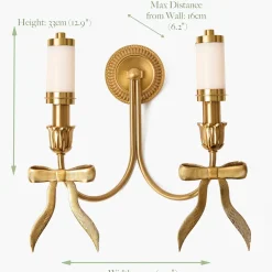 Marilyn Bow Rechargeable Double Wall Light with Cream Shades (14cm)