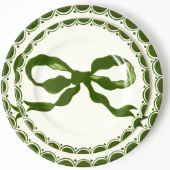 Marilyn Forest Green Bow Dinner & Starter Plates (Set of 8)