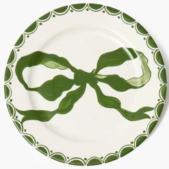 Marilyn Forest Green Bow Starter Plates (Set of 4)